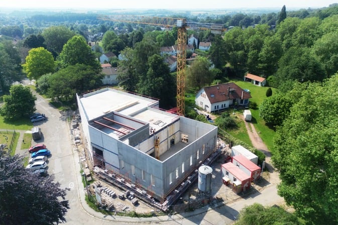 Nouvelle école communale du bois de Mons en construction